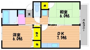 ドミール・ミキ　Ｂの物件間取画像